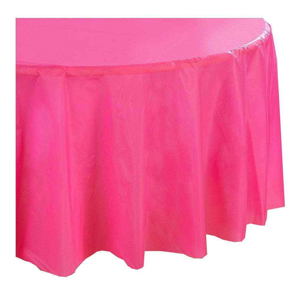 Magenta Round Plastic Table Cover 84in Solid Tableware - Party Centre - Party Centre