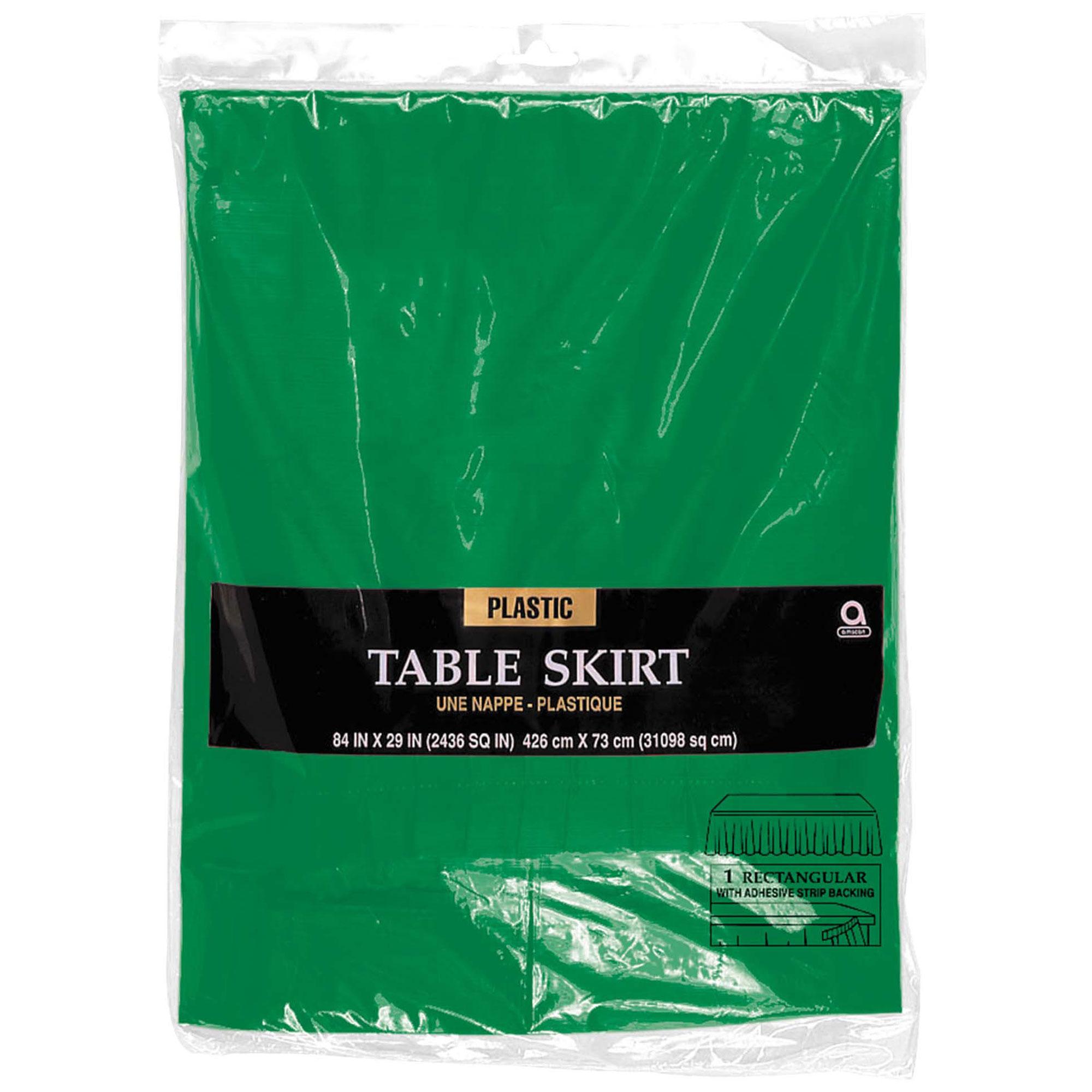 Festive Green Table Skirt 14' X 29 Solid Tableware - Party Centre - Party Centre