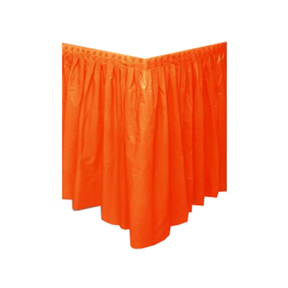 Orange Peel Plastic Table Skirt 14ft x 29in Solid Tableware - Party Centre - Party Centre