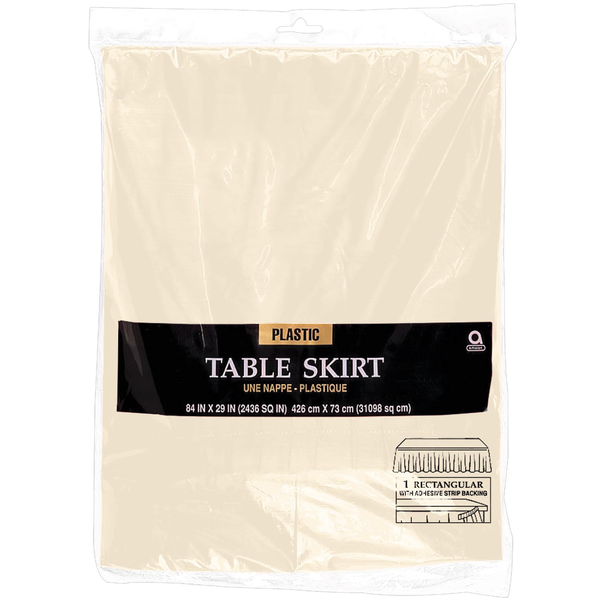 Vanilla Creme Plastic Table Skirt 14ft x 29in Solid Tableware - Party Centre - Party Centre