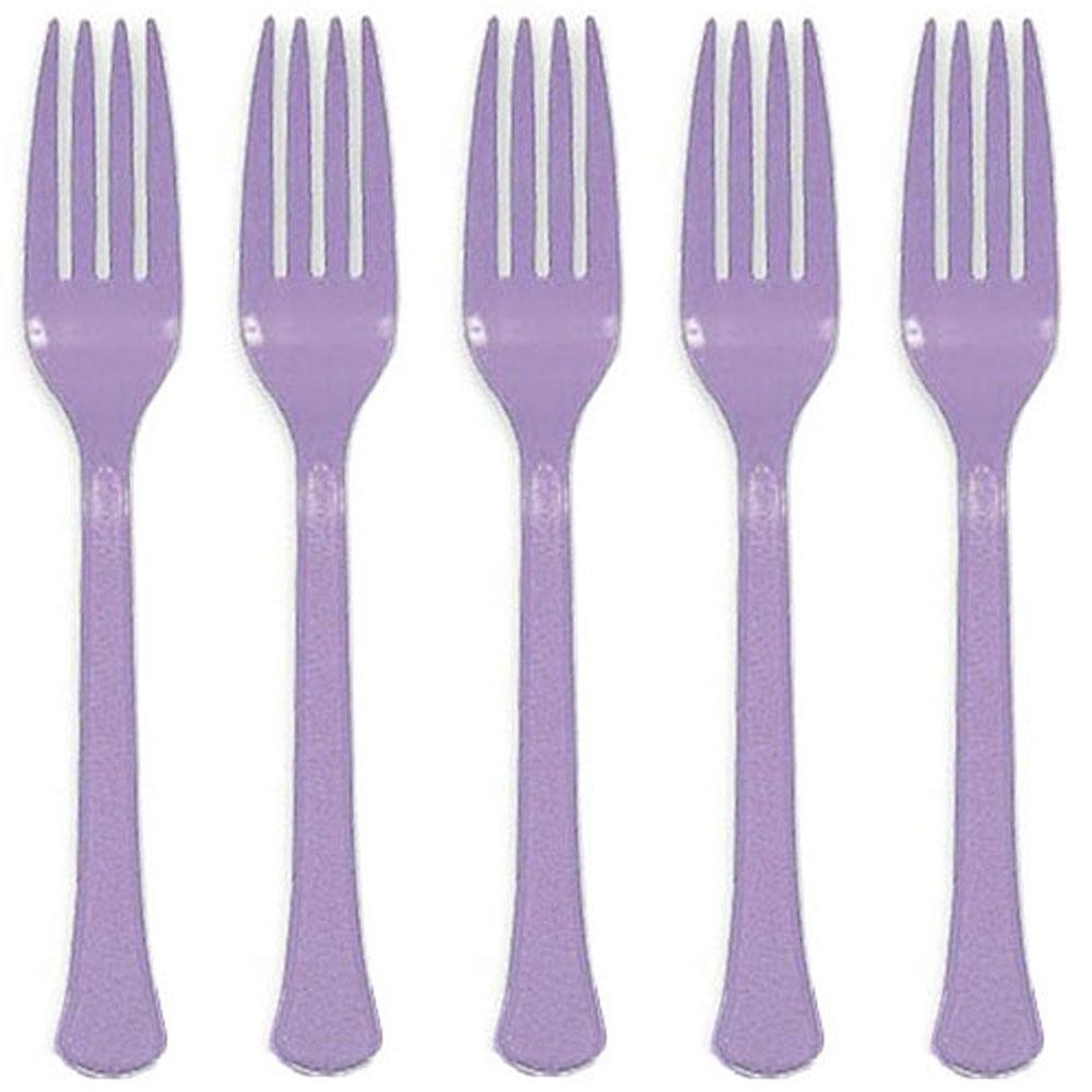 Lavender Heavy Weight Premium Forks 20pcs Solid Tableware - Party Centre - Party Centre