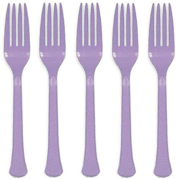 Lavender Heavy Weight Premium Forks 20pcs Solid Tableware - Party Centre - Party Centre