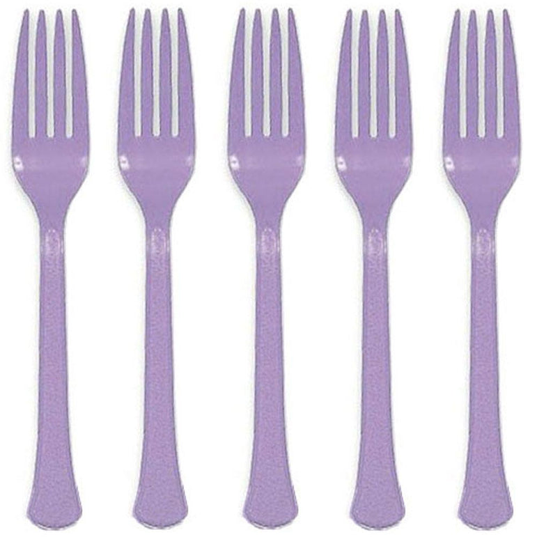 Lavender Heavy Weight Premium Forks 20pcs Solid Tableware - Party Centre