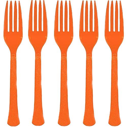 Orange Peel Heavy Weight Plastic Forks 20pcs Solid Tableware - Party Centre - Party Centre