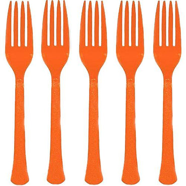 Orange Peel Heavy Weight Plastic Forks 20pcs Solid Tableware - Party Centre - Party Centre