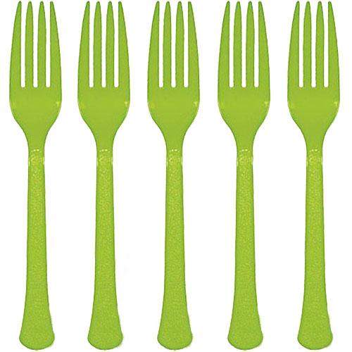 Kiwi Heavy Weight Plastic Forks 20pcs Solid Tableware - Party Centre
