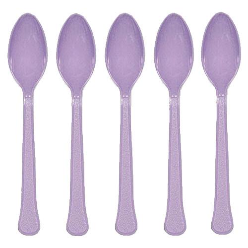 Lavender Heavy Weight Platic Spoons 20pcs Solid Tableware - Party Centre - Party Centre
