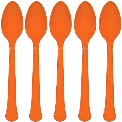 Orange Peel Heavy Weight Plastic Spoons 20pcs Solid Tableware - Party Centre - Party Centre