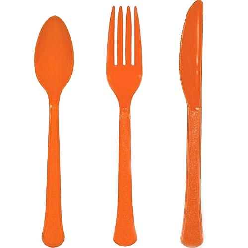 Orange Peel Heavy Weight Assorted Cutlery 24pcs Solid Tableware - Party Centre - Party Centre