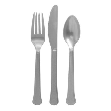 Silver Heavy Weight Assorted Cutlery 24pcs - Party Centre