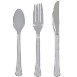 Silver Heavy Weight Assorted Cutlery 24pcs Solid Tableware - Party Centre