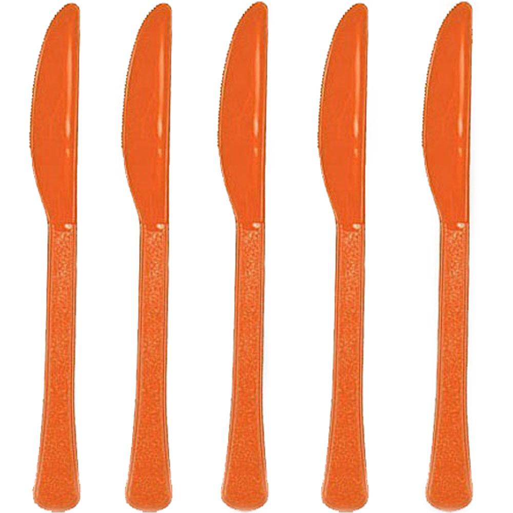 Orange Peel Heavy Weight Plastic Knives 20pcs Solid Tableware - Party Centre - Party Centre