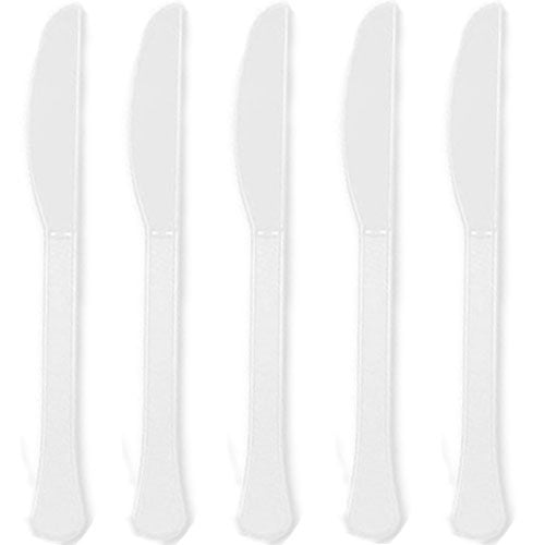 Frosty White Heavy Weight Plastic Knives 20pcs - Party Centre