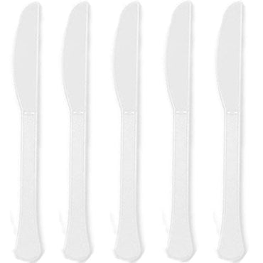 Frosty White Heavy Weight Plastic Knives 20pcs - Party Centre