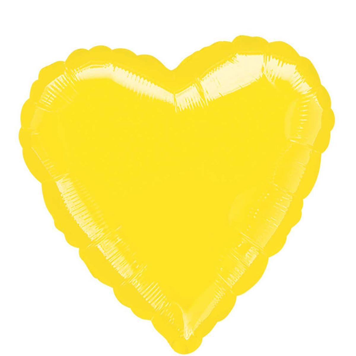 Metallic Yellow Heart Foil Balloon 18in Balloons & Streamers - Party Centre - Party Centre