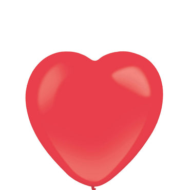 Apple Red Heart Standard Latex Balloons 50pcs Balloons & Streamers - Party Centre - Party Centre