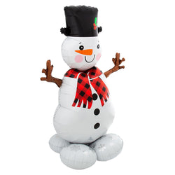 Snowman Tree AirLoonz Large Foil Balloon 88x139cm Balloons & Streamers - Party Centre
