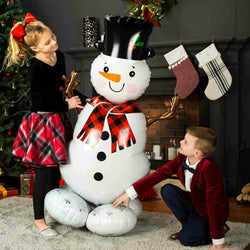 Snowman Tree AirLoonz Large Foil Balloon 88x139cm Balloons & Streamers - Party Centre