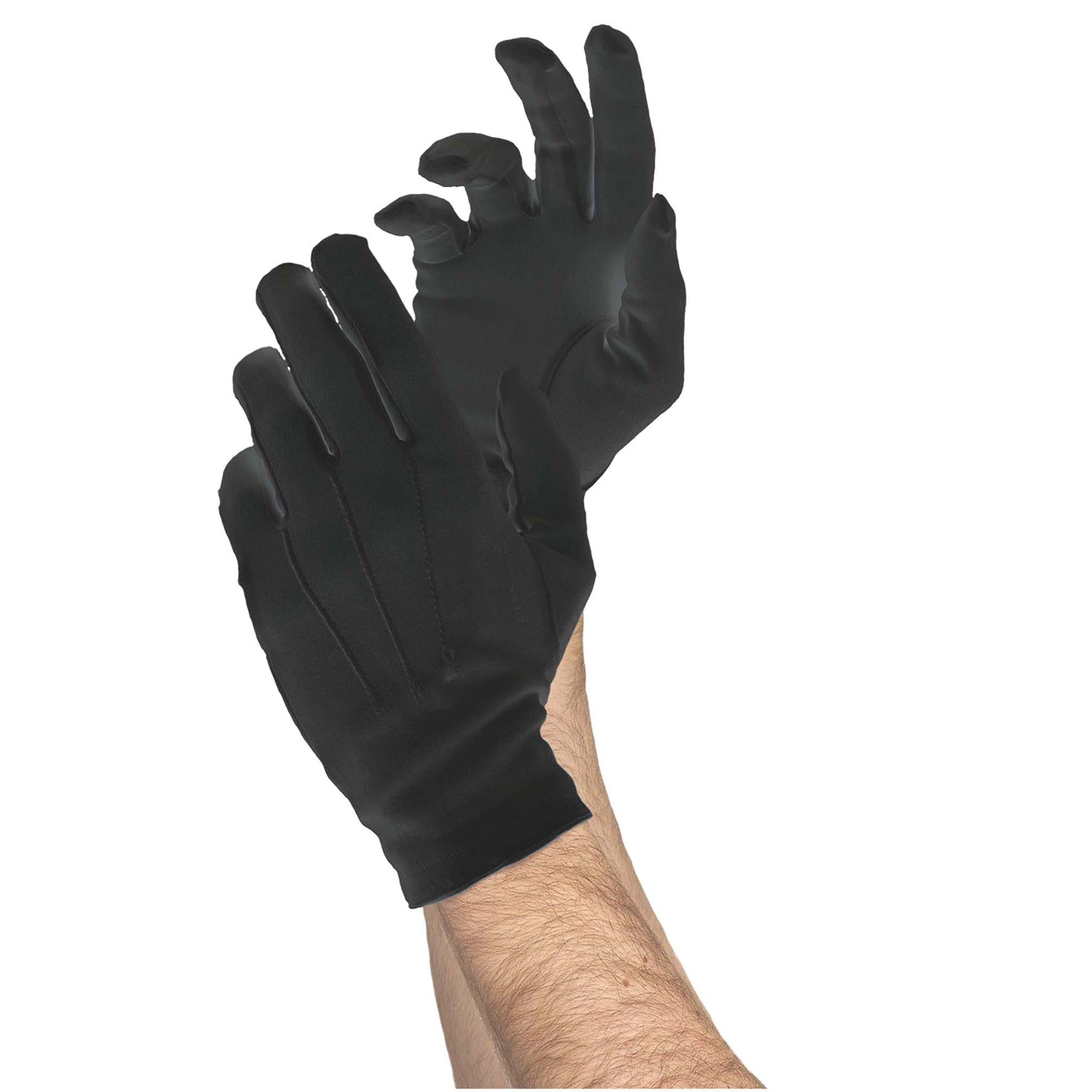 Mens Nylon Black Gloves Costumes & Apparel - Party Centre - Party Centre