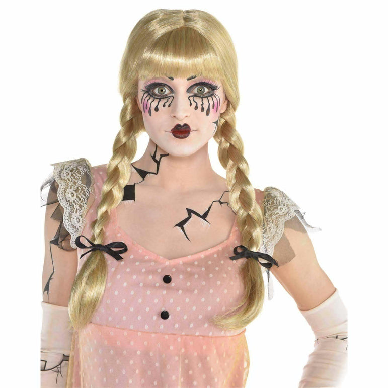Creepy Doll Braided Wig Costumes & Apparel - Party Centre