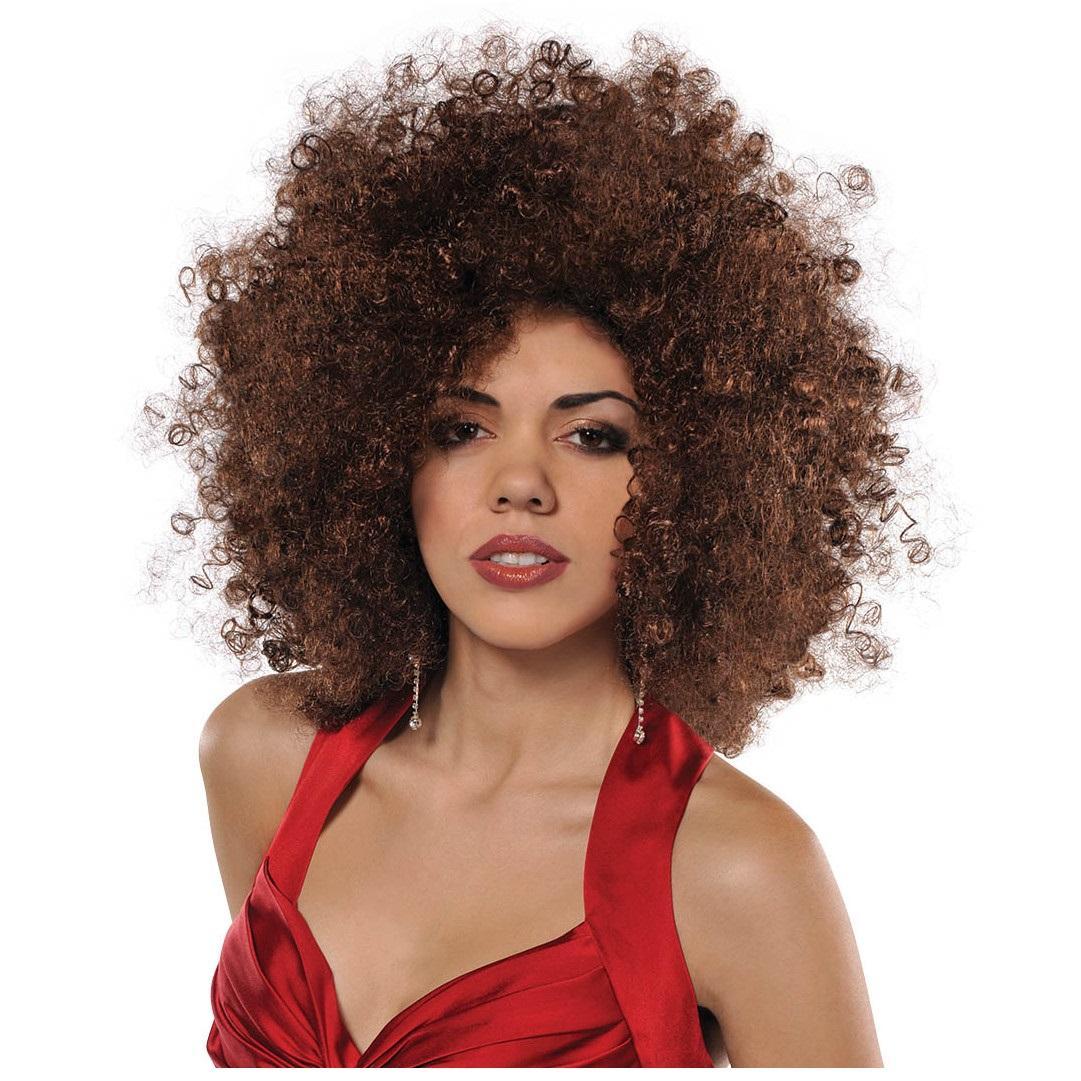 Runway Afro Brown Wig Costumes & Apparel - Party Centre - Party Centre