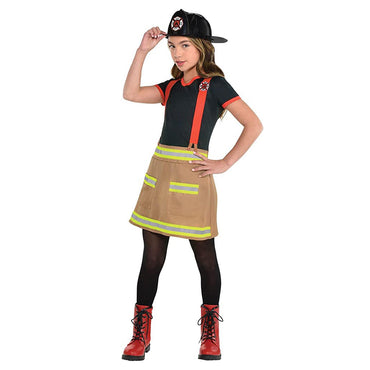 Child Wild Fire Girl Firefighter Costume - Party Centre