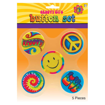Hippie 60's Badges Party Accessories - Party Centre - Party Centre