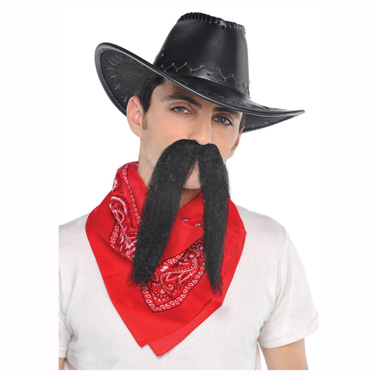 Cowboy Black Moustache Costumes & Apparel - Party Centre