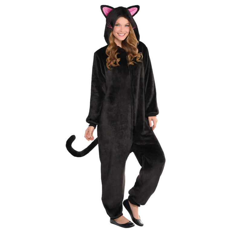Adult Black Cat Zipster Costume Costumes & Apparel - Party Centre