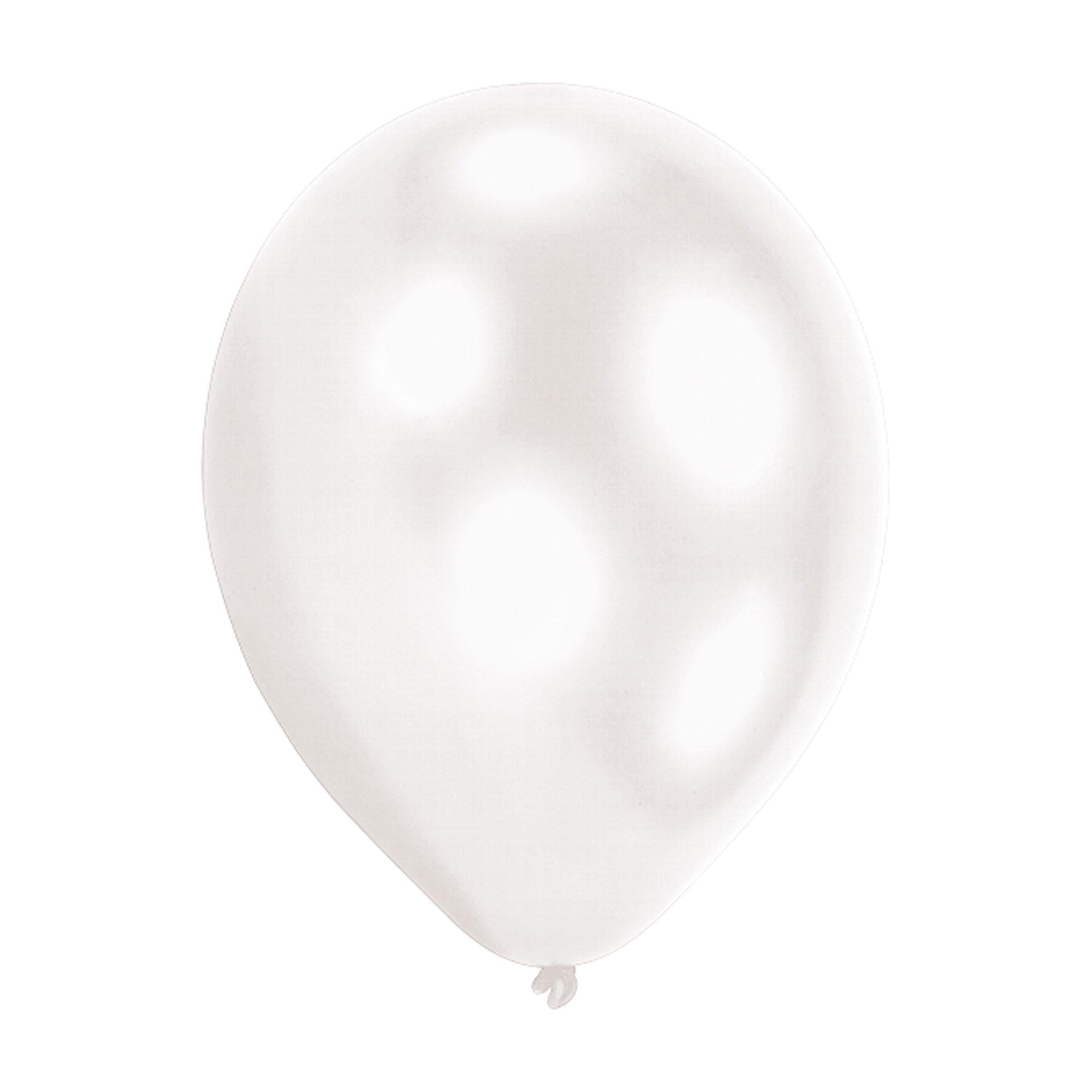 White Latex Balloons With White LED Lights 5pcs Balloons & Streamers - Party Centre - Party Centre