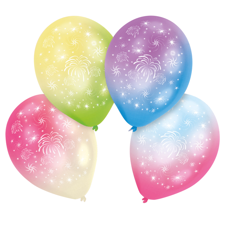 LED Fireworks Latex Balloons 4pcs Balloons & Streamers - Party Centre