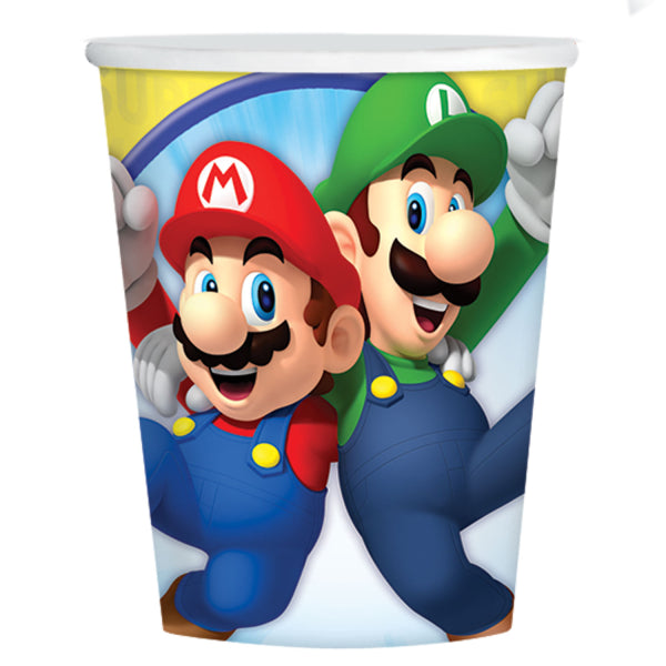 Super Mario Cups 8oz, 8pcs - Party Centre