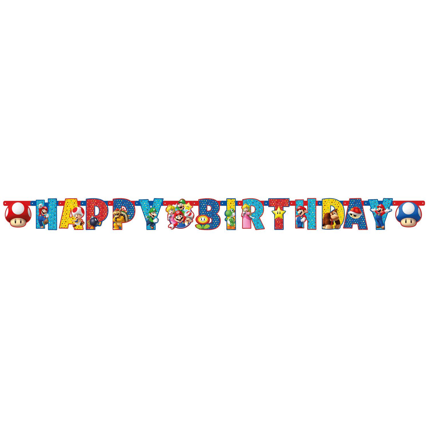 Super Mario Letter Banner 190 x 18cm Decorations - Party Centre - Party Centre