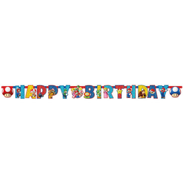Super Mario Letter Banner 190 x 18cm Decorations - Party Centre - Party Centre