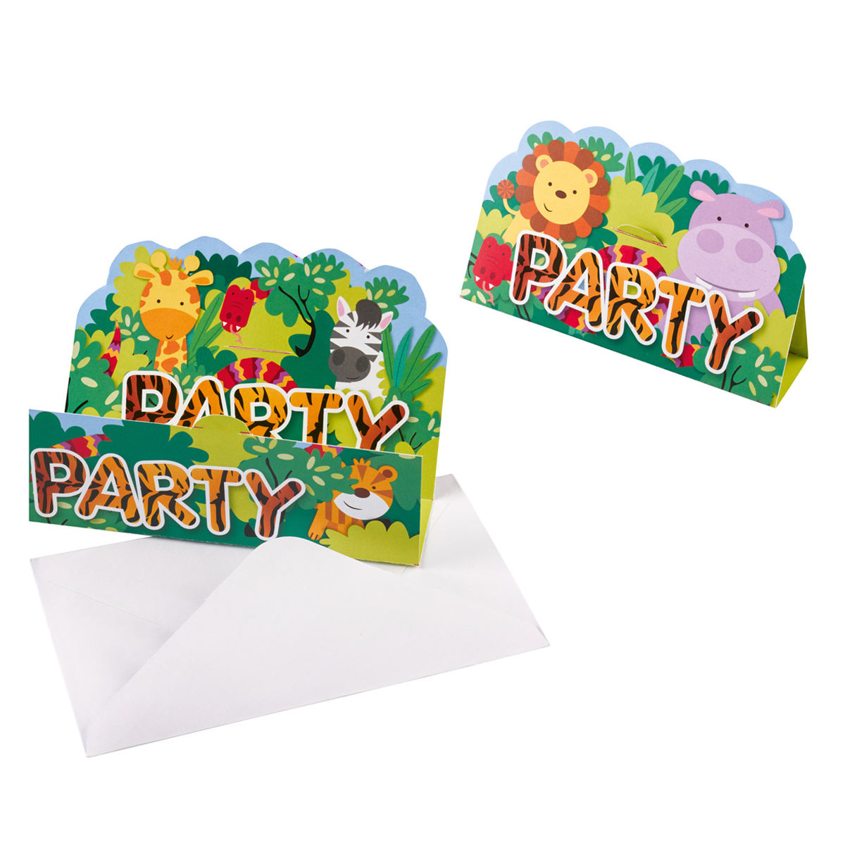 Jungle Animals Invitation Cards 8pcs Party Accessories - Party Centre - Party Centre