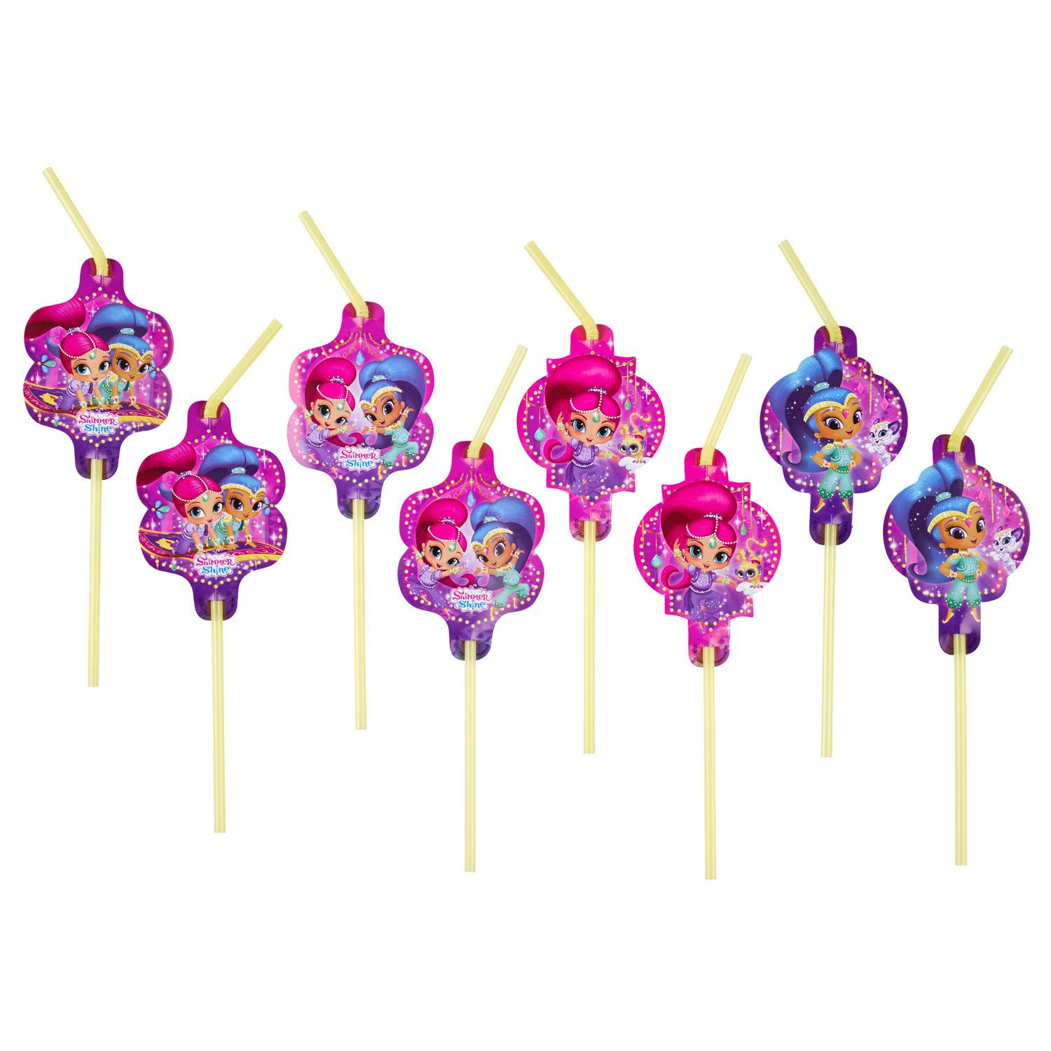 Shimmer and Shine Drinking Straws 8pcs Candy Buffet - Party Centre - Party Centre