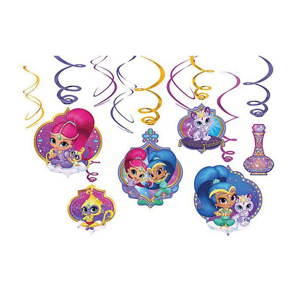 Shimmer and Shine Swirl Decoration 6pcs Decorations - Party Centre - Party Centre