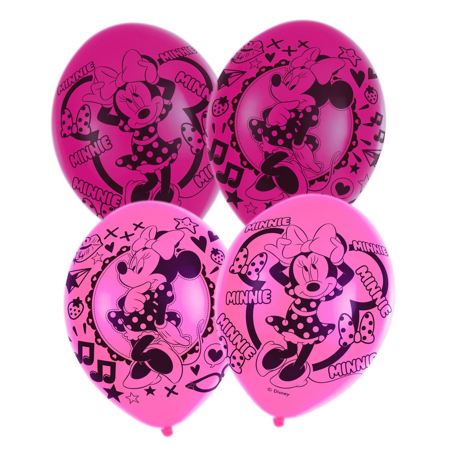 Minnie Mouse Latex Balloons 11in, 6pcs Balloons & Streamers - Party Centre - Party Centre