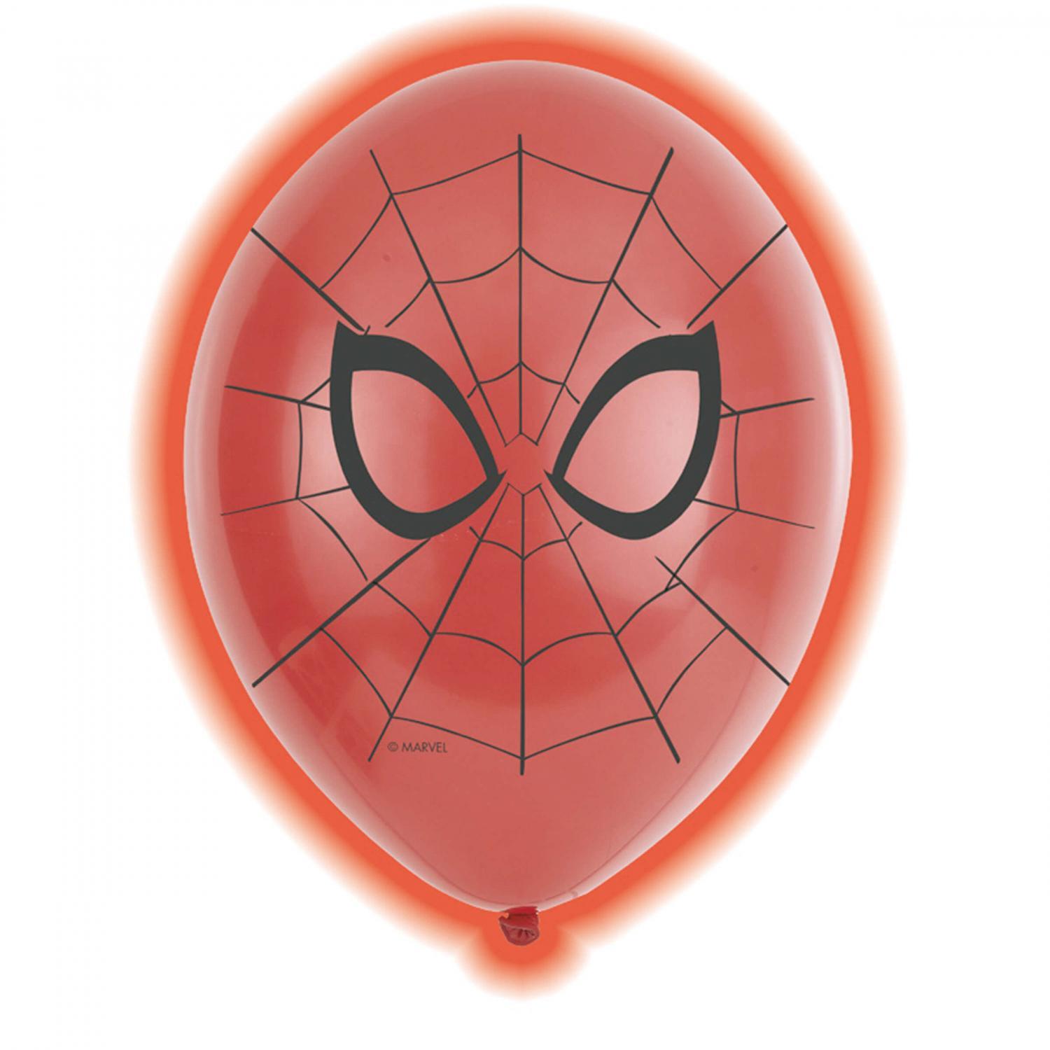 Spider-Man  LED Latex Balloons 11in, 5pcs Balloons & Streamers - Party Centre - Party Centre