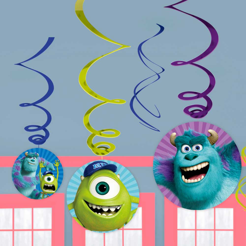 Monsters University Swirl Decorations 6pcs Decorations - Party Centre - Party Centre