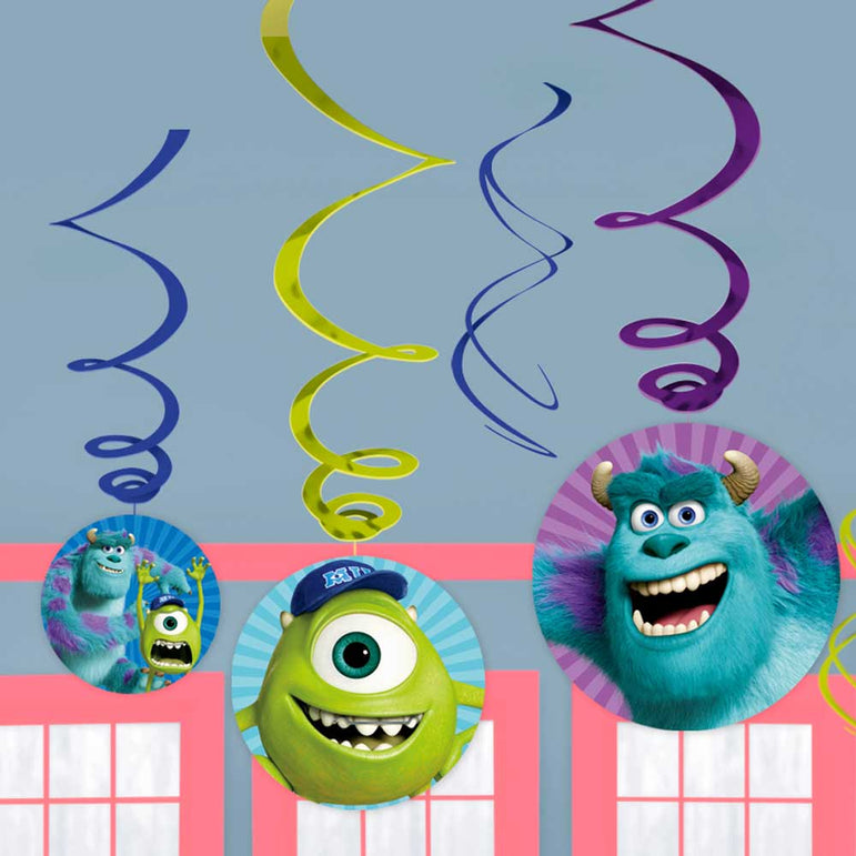 monsters university party supplies Monsters University Swirl Decorations 6ct | All Party Supplies : All Party Decorations