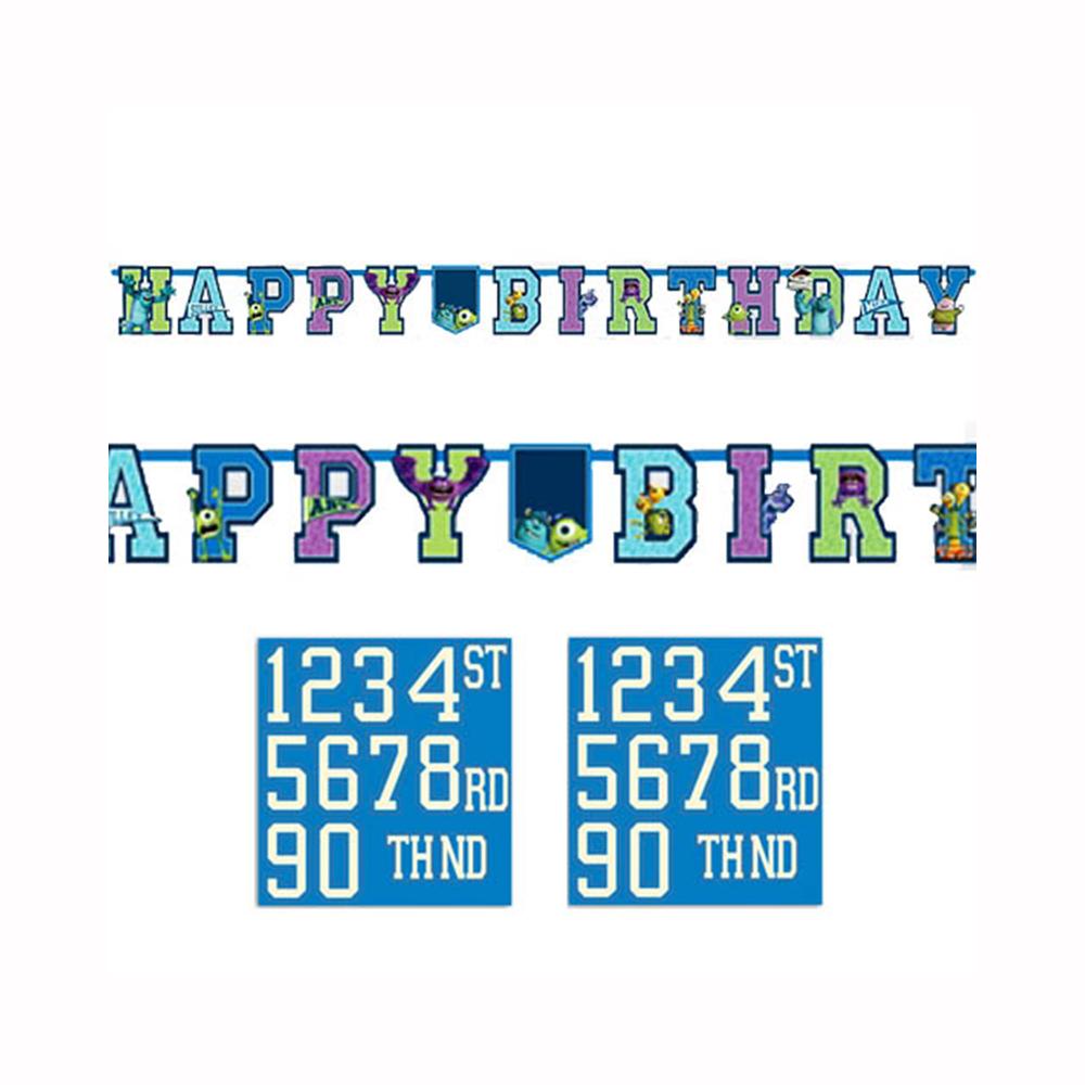 Monsters University Add An Age Letter Banner Decorations - Party Centre - Party Centre