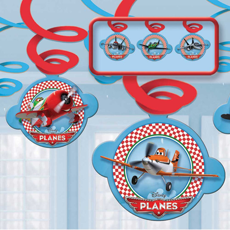 Disney Planes Swirl Decorations 6pcs Decorations - Party Centre