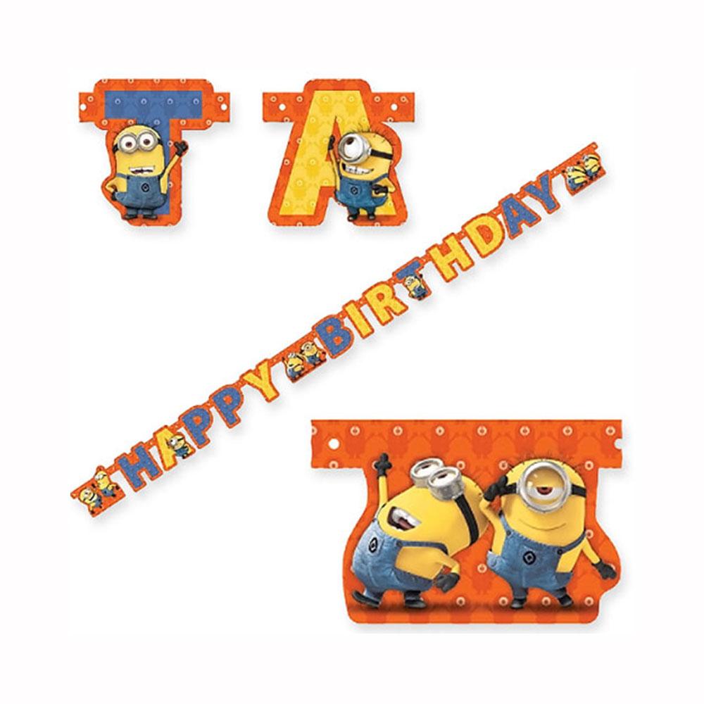 Minions Letter Banner 63in x 4.33in Decorations - Party Centre - Party Centre