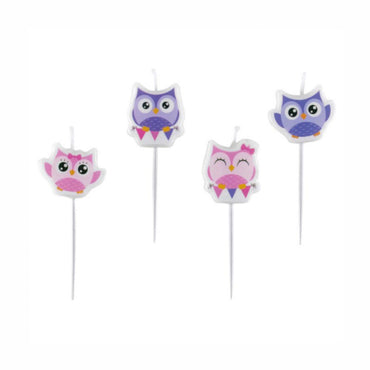 Owls Mini Figure Candles 4pcs Party Accessories - Party Centre - Party Centre