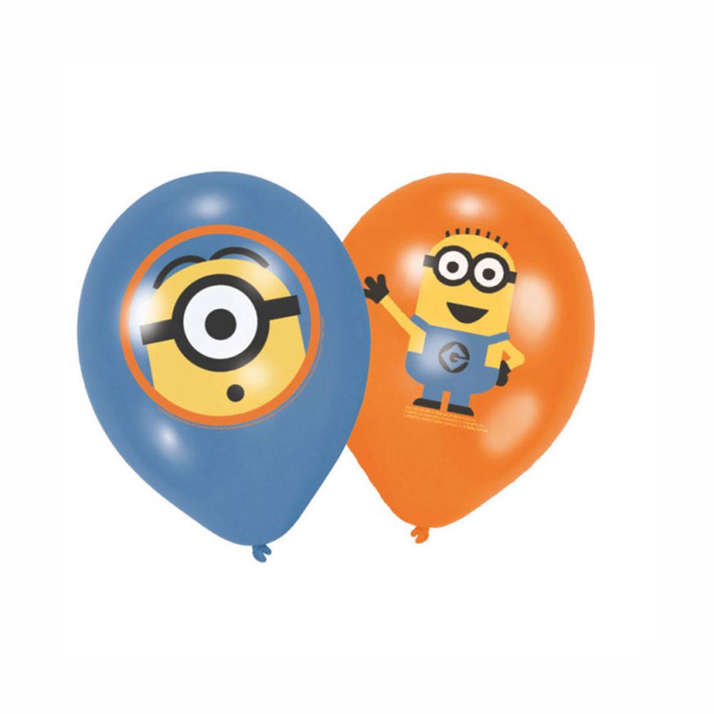 Minions 4 Colour Print Latex Balloons 11in, 6pcs Balloons & Streamers - Party Centre - Party Centre