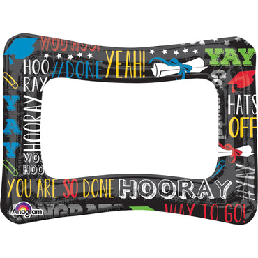 Grad Selfie Frame 16x21in Balloons & Streamers - Party Centre - Party Centre