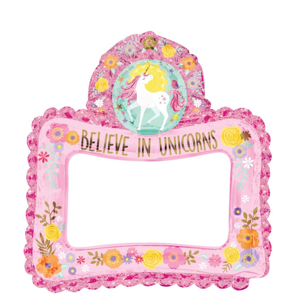 Magical Unicorn Selfie Frame 66x68cm Balloons & Streamers - Party Centre - Party Centre