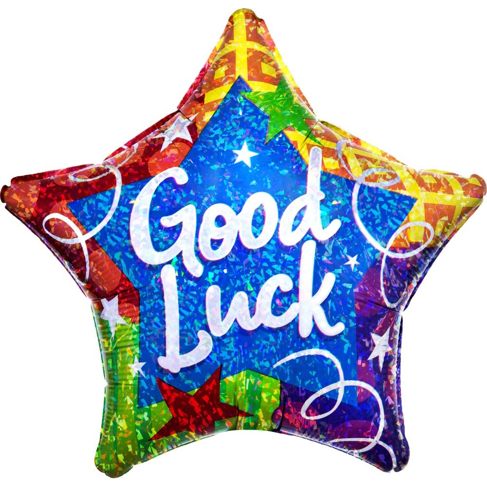 Good Luck Blitz Holographic Star 19in Balloons & Streamers - Party Centre - Party Centre