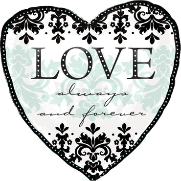Always and Forever Heart SuperShape Foil Balloon 28in Balloons & Streamers - Party Centre - Party Centre